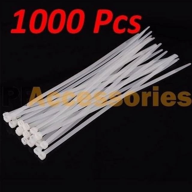 Bridas Wideskall de 20 cm (8"), 22,7 kg (50 lb), color blanco, 1000 unidades