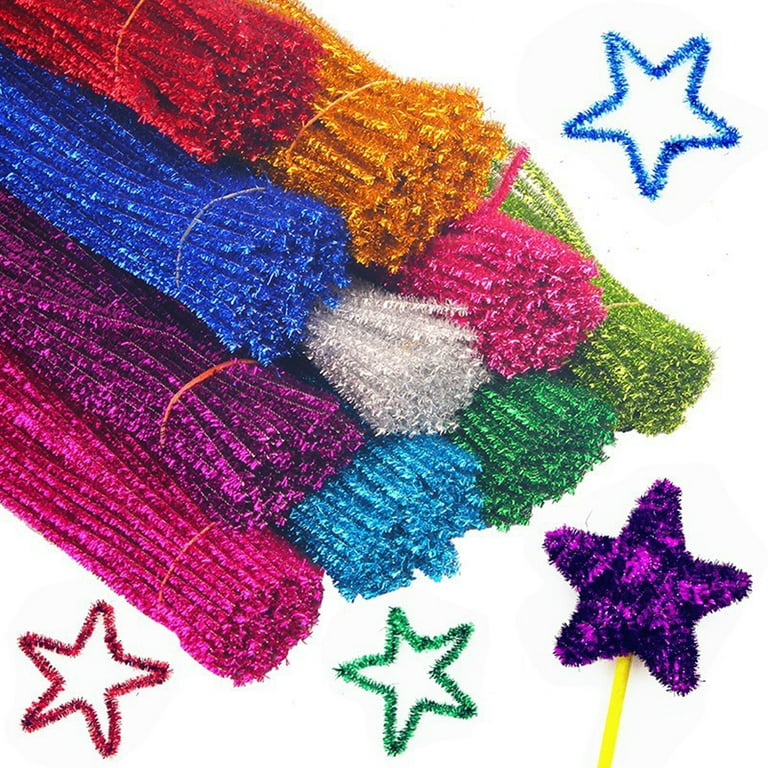 50/100Pcs 30cm Glitter Chenille Stems Pipe Cleaners Kids Educational Toys  Colorful Pipe Cleaner Toys Handmade