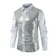 thumbnail image 1 of Blusa y camisa de manga larga con cuello vuelto para hombre, moderna camisa de lentejuelas para espectáculos, moderna camisa de manga larga con cuello vuelto brillante y abrigo de poliéster para hombr, 1 of 7