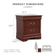 thumbnail image 3 of Bowery Hill Transitional Wood 2-Drawer Nightstand in Cherry (Set of 2), 3 of 9