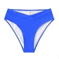 thumbnail image 2 of YTCAMLO High Waisted Bikini Bottoms for Women Summer Beach Cross Front V Cut Swimsuit Stretch Bathing Suit Quick Dry Brief, Blue XL, 2 of 8