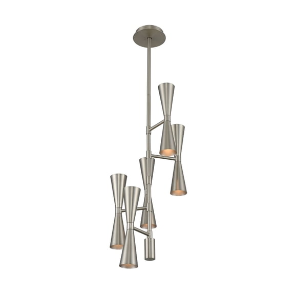 Kalco Lighting Milo 10-light Stainless Steel Foyer Chandelier in Satin Nickel