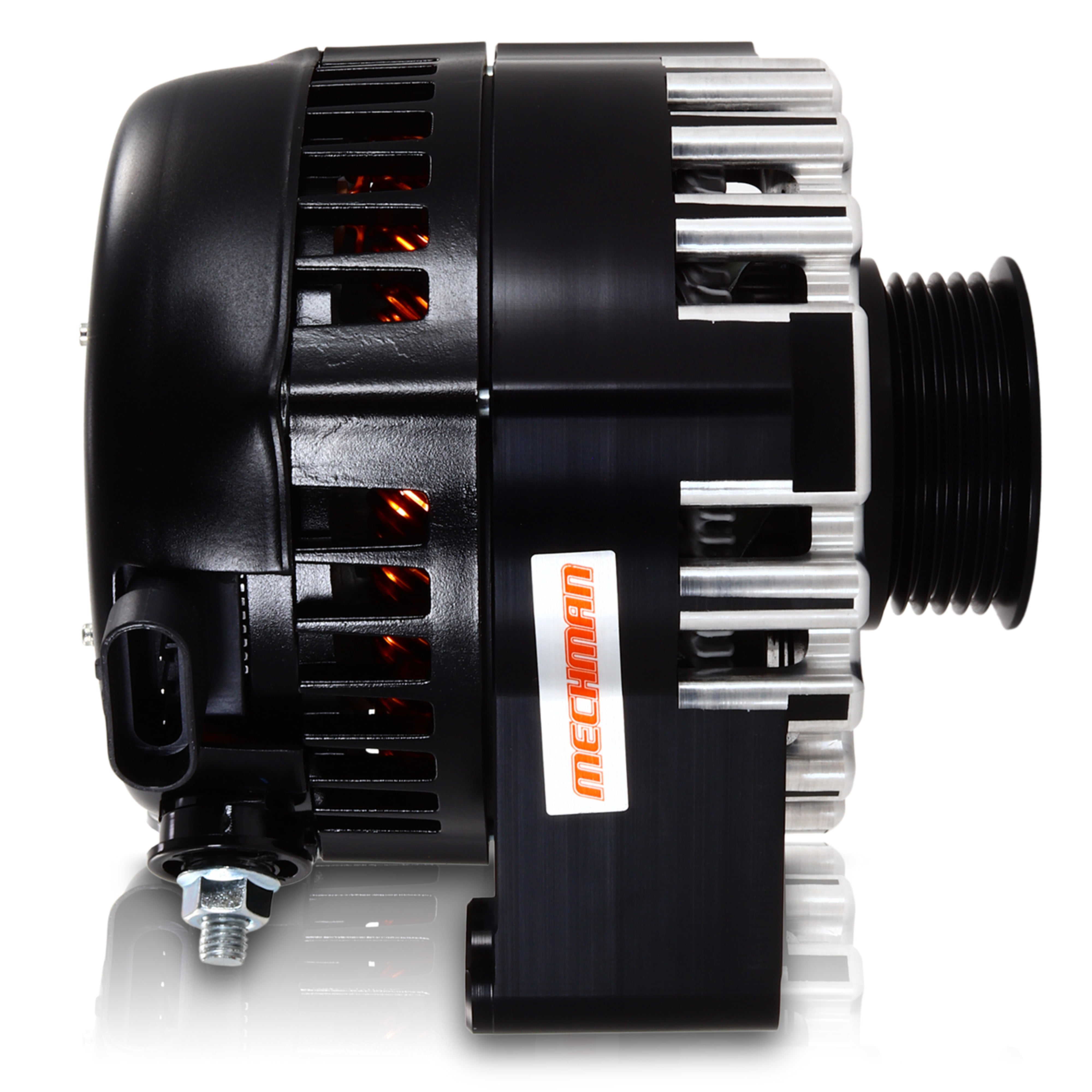 S Series Billet 240 AMP Racing Alternator For C6 Corvette - Black Anodized