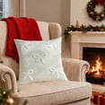 thumbnail image 5 of Velvet Sofa Cushion Cover with Bows - Christmas Throw Pillowcase, Soft Decorative Cover for Living Room Couch, 5 of 6