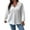 White, variant on HOMBOM Womens White Sweatshirt Waffle Pullover Winter Hooded Half Zip Solid Tops for Women Long Sleeve