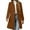 Brown, variant on Women's Winter Classic Outwear Overcoat Solid Single Breasted Pea Coat Long Windbreaker White M(M)
