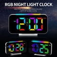 thumbnail image 2 of Reloj Digital LED Pantalla RGB Reloj Despertador con Iluminación Ambiental Lámpara Pantalla de Tiempo LED Electrónica Reloj de Escritorio-B, 2 of 5