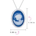 thumbnail image 5 of Bling Jewelry Womens Classic Vintage Blue White Victorian Lady Cameo Pendant Necklace Sterling Silver, 5 of 6