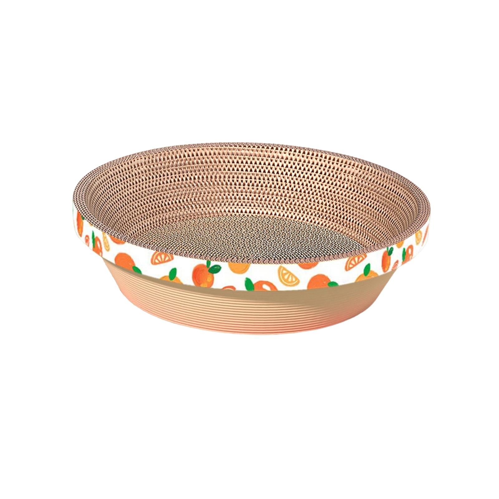 Bvdfgk Scratch Pads Bowl Pet Cushion Mat Lounge Bed Cats Scratcher Cardboard Scratching Orange 50x50x11cm
