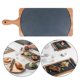 thumbnail image 4 of Plato llano de madera para servir, electrodoméstico de cocina con vajilla de piedra calefactora con mango, 4 of 9
