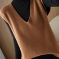 thumbnail image 3 of IWRICH Women's Sweater Vest V Neck Knit Pullover Vests Trendy Solid Knitwear Sleeveless Sweaters Tops Brown M, 3 of 5