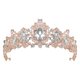 thumbnail image 1 of EeaseMX Corona de novia barroca, tocado de boda retro, accesorio para el cabello de fiesta para mujer (oro rosa y plata), 1 of 7