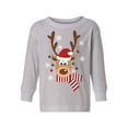 thumbnail image 1 of Awkward Styles Toddler Christmas Sweater Long Sleeve Toddler Christmas Shirt for Girls Boys Deer in Hat Sweater, 1 of 4