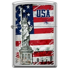Zippo New York City Statue Of Liberty Skyline Chrome Lighter