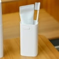 thumbnail image 3 of TZYUDK Compact Travel Toothbrush Cup with Ventilation Hole Portable Cover Storage Container for School Camping Business White Plastic, 3 of 5