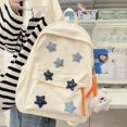 thumbnail image 1 of Mochila de estilo lindo para niñas, hecha en casa, con forma de estrella de cinco puntas, mochila para estudiantes universitarios que combina con todo, mochila para escuela secundaria para mujeres, 1 of 5