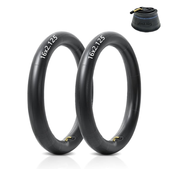 dykaae2PCS 16Inch Bike Tubes, 16x2.125 E-Bike Inner Tubes with Bent Valve Stem Compatible with Most 16x1.75 16x1.95 16x1.75/2.125 Electric Bicycle Bike Motorcycle, Jetson and Gotrax Electric Scooters