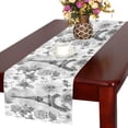 thumbnail image 2 of MYPOP Paris Eiffer Tower Table Runner Home Decor 16x72 Inch, Floral Flower Blossom Table Cloth Runner for Wedding Party Banquet Decoration, 2 of 6