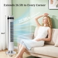 thumbnail image 5 of Ethovia 35" Quiet Bladeless Tower Fan – 25ft/s High-Velocity DC Motor, 5-Speed & 4-Mode Settings, 64° Wide Oscillation, 12-Hour Timer, Remote Standing Fan for Bedroom, Gray, 5 of 6