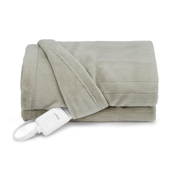 Sunbeam Throw Poseidon Blue Microplush, 4 Heat Settings, 4-Hour Auto Shut-Off, Electric Heated Blanket, 50” x 60”