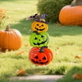 thumbnail image 3 of BinKFF Halloween Yard Decorations Stakes, Stacked Metal Pumpkins Halloween Outdoor Decorations, Trick or Treat Yard Signs for Outdoor Lawn Patio Pathway Decor, Set of 3 Pcs, 3 of 7