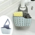 thumbnail image 2 of Kitchen Sink Rack Soap Sponge Drain Pipe Rack Sink Bag Sponge Rack Drain Pipe Hole Silicone Hanging Double Basket Drain Rack Storage Basket, 2 of 9