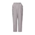 thumbnail image 1 of Pantalones Casuales Gibobby para Mujer Haren de Algodón Cintura Alta Lino Rayas Negro XXXL, 1 of 5