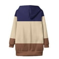 thumbnail image 5 of Lenpel Women's Hooded Cardigan Sweaters Long Sleeve Color Block Button down Oversized Sweater Cardigans Casual Knit Outwear Coats(Coffee,Medium), 5 of 5