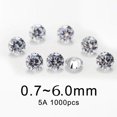 thumbnail image 3 of 1000Pcs/Bag 5A Grade White 0.8~6.0mm Loose Zircon Stone Brilliant Round Cut Cubic Zirconia Stones For Jewelry Making DIY, 3 of 9