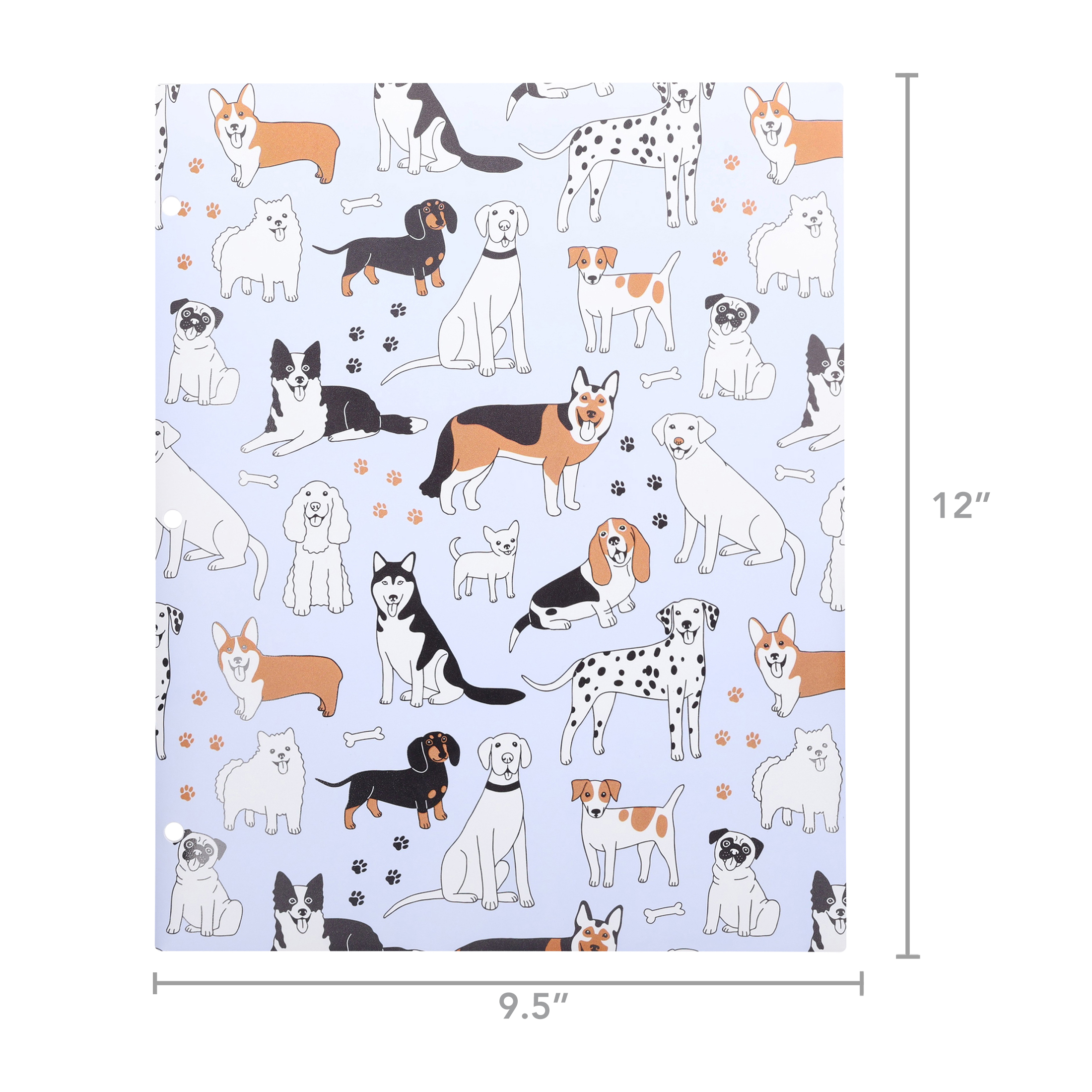 Carpeta de polipropileno con 2 bolsillos Pen+Gear, perros multicolores 4
