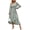 Floral Green, variant on Womens Dresses Summer V Neck Floral High Waist Ruffle Wedding Guest Cocktail Boho Spring Long Sleeve Dress