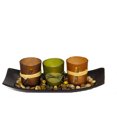 thumbnail image 1 of Natural Candlescape Set, 3 Decorative Candle Holders, Rocks and Tray, 1 of 6