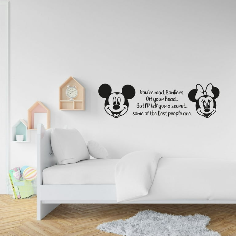 Baby Mickey & Minnie Mouse Vinyl Wall Decal - Adhesive Home Art Cartoon  Stickers