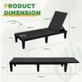 thumbnail image 6 of Devoko Set of 2 Outdoor Patio Chaise Lounge Chairs, Rattan Style, Multi-angle Adjustable Back, Black, 6 of 8