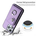 thumbnail image 4 of ELEHOLD for iPhone 13 Pro Wallet Case PU Leather Organ Card Slots Holders Magnetic Button Finger Ring Holder Stand Shockproof Full Protective Case,purple, 4 of 7