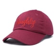 thumbnail image 4 of DALIX Naughty or Nice - Naughty Christmas Hat Womens Embroidered Baseball Cap in Maroon, 4 of 6