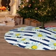 thumbnail image 6 of Picia Daisy Striped Nautical Print Christmas Tree Skirt , Christmas Tree Skirt Ornaments for Merry Christmas Holiday Party Decorations Indoor Outdoor-36", 6 of 7