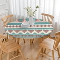 thumbnail image 3 of Colorful Floral Design Elasticized Boho Table Cover - Perfect Fit for Round Tables 52-56 Inches - Vibrant Tablecloth, 3 of 7