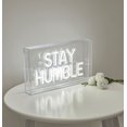 thumbnail image 4 of SocalSunny Neon Signs LED Desk Neon Light Lightbox Bar Sign 3D Letter Lights for Wall Decor Party Light Home Bedroom Livingroom USB Aesthetic Decoration Accessories Room Decor Standing (STAY HUMBLE), 4 of 8