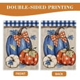 thumbnail image 6 of Fall Blue White Pumpkin Decorative House Flag, Autumn Plaid Check Farmhouse Garden Yard Outside Decorations, Thanksgiving Rustic Burlap Outdoor Large Home Decor Double Sided 28 x 40, 6 of 6