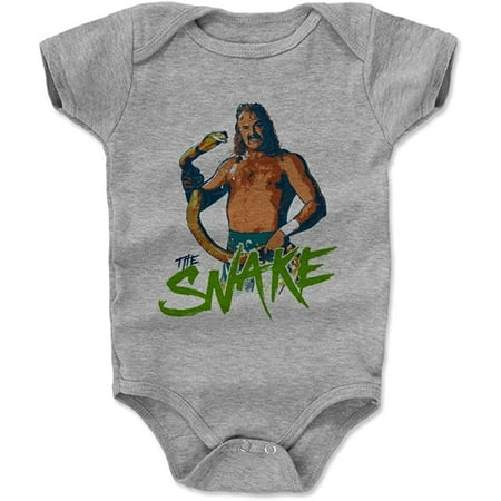

Jake The Snake Roberts Baby Clothes Onesie Creeper Bodysuit - 12-18 Months Heather Gray - Old School WWF Wrestling Apparel - Jake The Snake Stare G