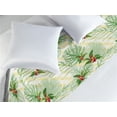 thumbnail image 2 of Hawaiian Bed Runner, Tropical Bouquets of Jungle Palms Exotic Orchid Flowers on Stripes, Decorative Accent Bedding Scarf for Hotels Homes & Guest Rooms, Queen, Fern Green Beige Magenta, by Ambesonne, 2 of 3
