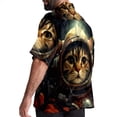 thumbnail image 3 of Retro Cat Men's Short Sleeve Casual Printed Button Down Beach Shirts - Summer Fashion Tops, 3 of 6