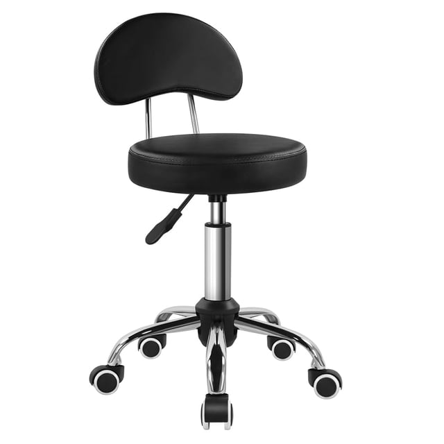 Silla giratoria ajustable de piel sintética Rolling Stool KKTONER