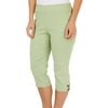 Counterparts Petite 19 in. Solid Square Trim Stretch Capri 4P Green