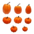 thumbnail image 2 of SMKE 8 Piece Artificial Pumpkin Set Fall Decor,Faux Pumpkins for Halloween Thanksgiving Table Centerpiece,Rustic Farmhouse Mantel Shelf Indoor Outdoor Display Orange 8pc, 2 of 6
