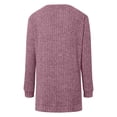 thumbnail image 6 of RMGVDSD Sweaters For Women Side Split Oversized Pullover Tops Crew Neck Long Sleeve Shirt Sweater Solid Color Pullover Knit Sweater Top /Wine, 6 of 6