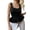 Black, variant on Women'S Ruffle Bubble Hem Tank Top Backless Sleeveless Patchwork Peplum Top Babydoll Shirts Black L