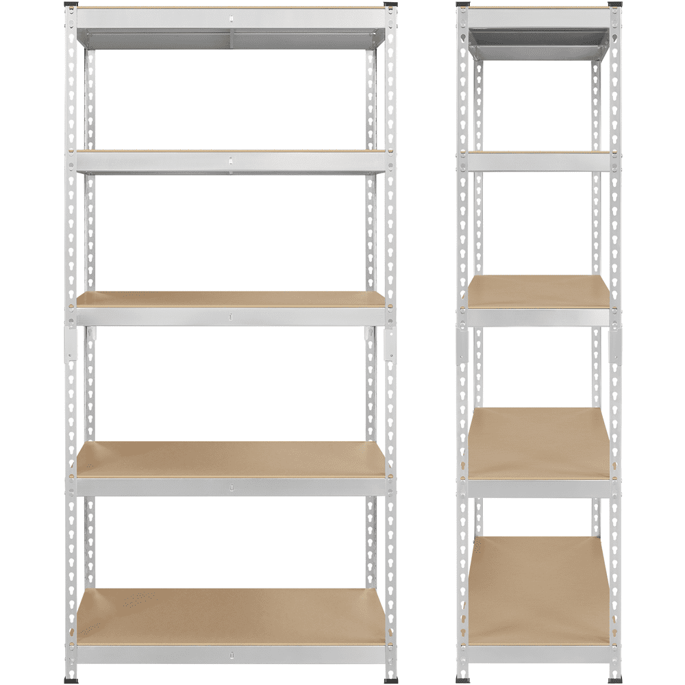 Alden Design 5-Shelf Boltless & Adjustable Steel Storage Shelf Unit, Silver, Holds up to 705 lb Per Shelf