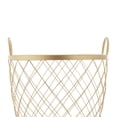 thumbnail image 6 of DecMode Gold Metal Mobile Wire Basket Storage Cart with Wood Interior, 6 of 14